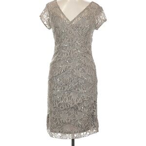 Scarlett Lace Midi Dress in silver